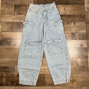Ragged Jeans Urban Outfitters Womens Size 24 Priest Roller Denim Blue Light Wash